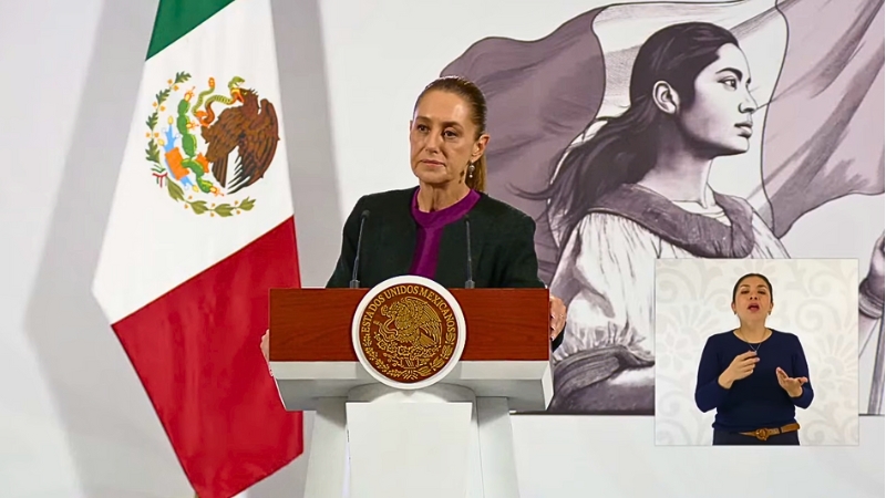La presidenta de México condenó el despliegue militar de Washington cerca de Venezuela y reiteró la defensa de la soberanía regional.